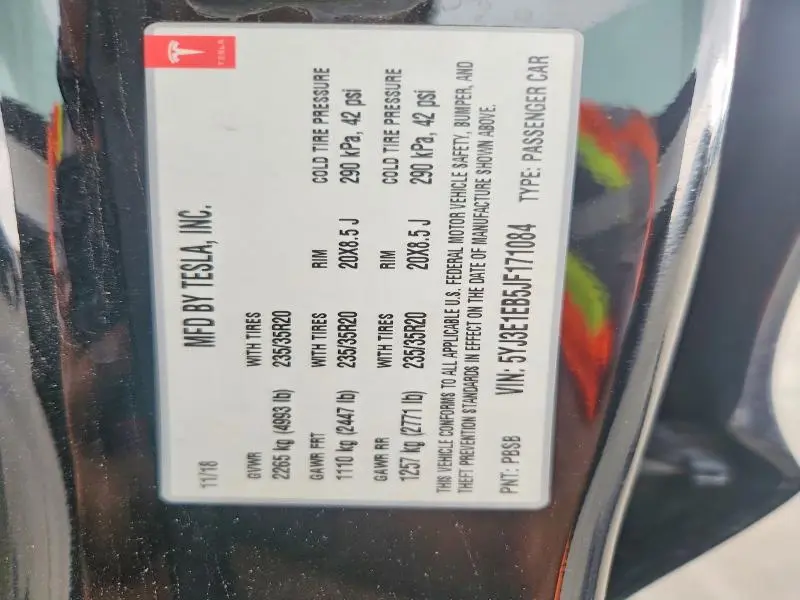 2018 TESLA MODEL 3   