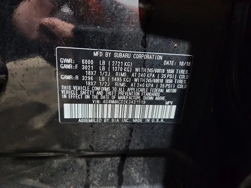 2019 SUBARU ASCENT PREMIUM  