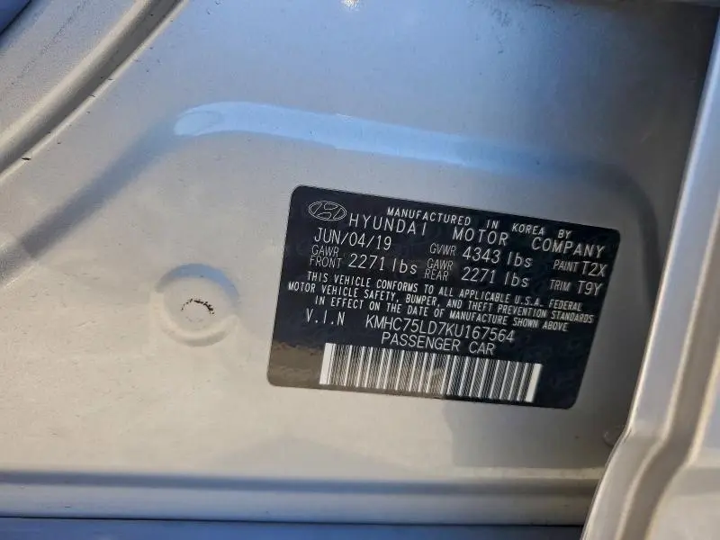 2019 HYUNDAI IONIQ LIMITED  