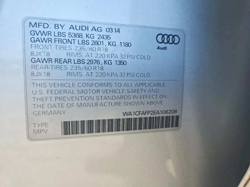 2014 AUDI Q5 PREMIUM  