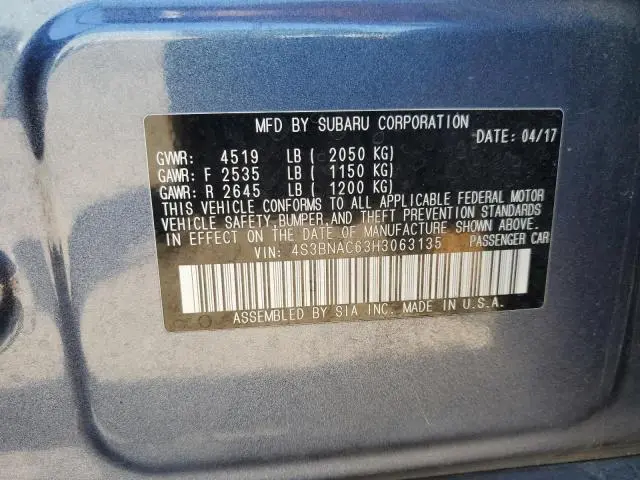 2017 SUBARU LEGACY 2.5I PREMIUM  