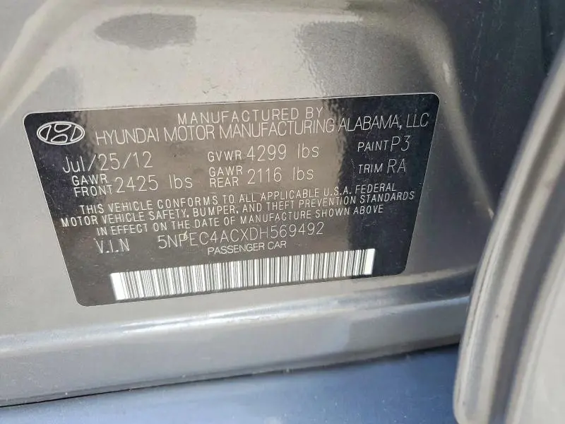 2013 HYUNDAI SONATA LIMITED  