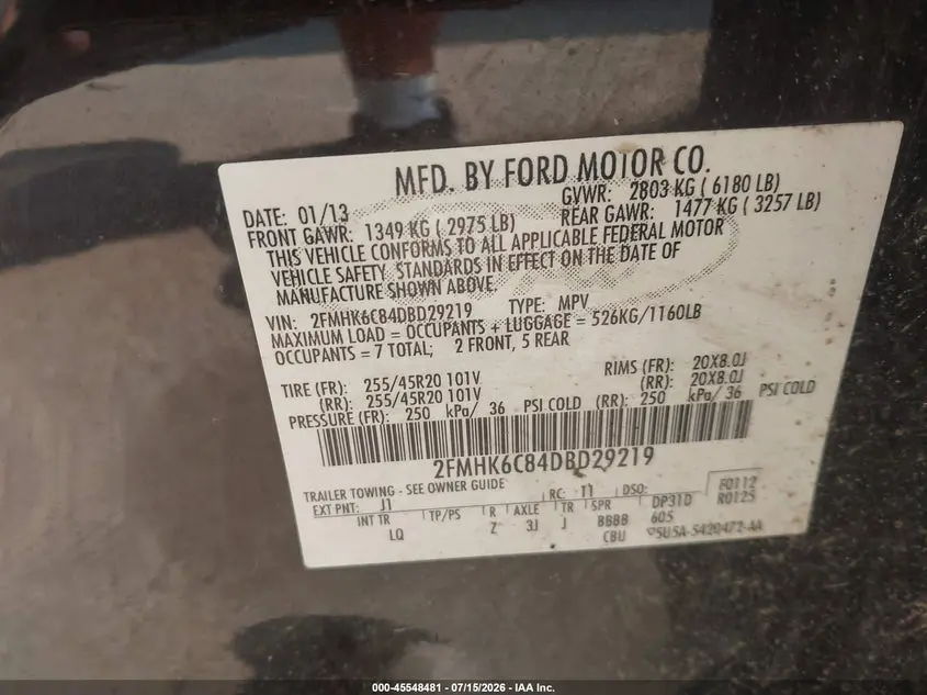 2013 FORD FLEX SEL