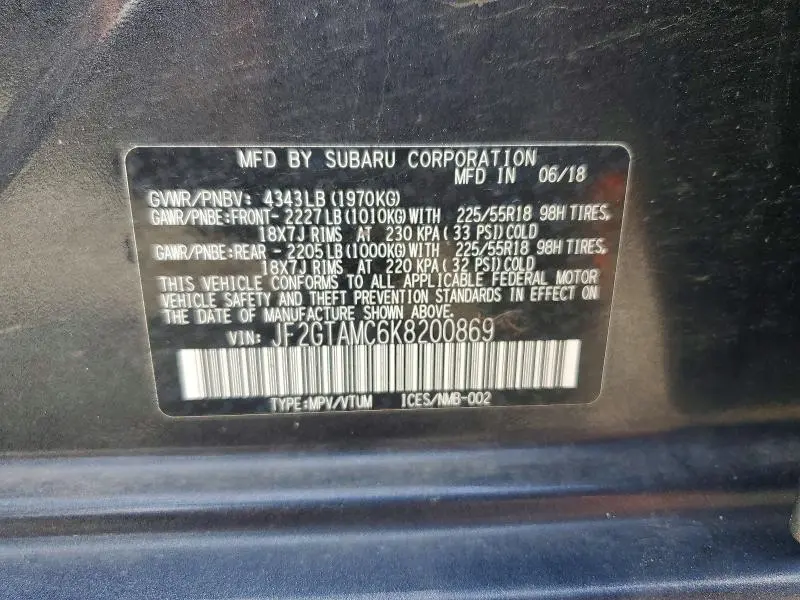 2019 SUBARU CROSSTREK LIMITED  