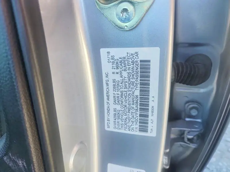 2018 HONDA ACCORD EXL  