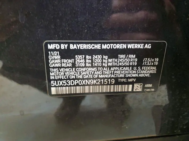 2022 BMW X3 XDRIVE30I  