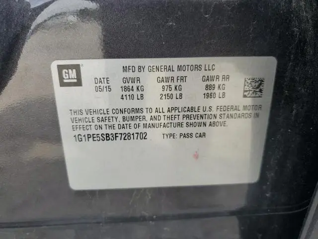 2015 CHEVROLET CRUZE LT  