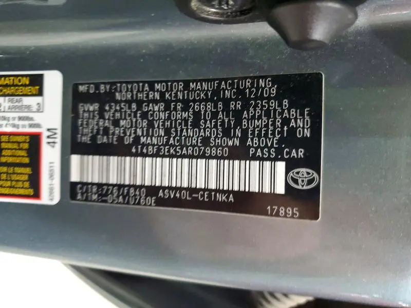 2010 TOYOTA CAMRY LE  