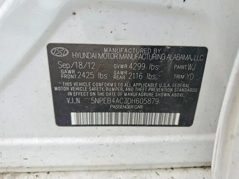 2013 HYUNDAI SONATA GLS  