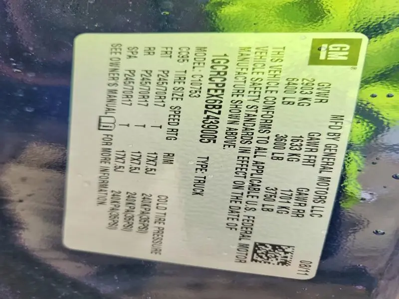 2011 CHEVROLET SILVERADO C1500  