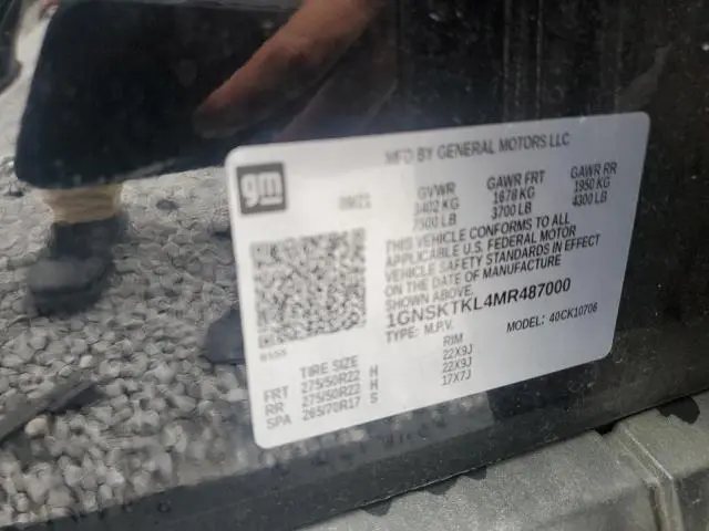 2021 CHEVROLET TAHOE K1500 HIGH COUNTRY  