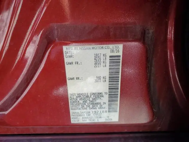 2016 NISSAN ALTIMA 2.5  