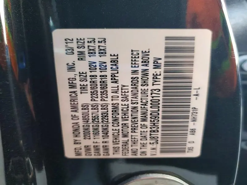 2013 ACURA RDX TECHNOLOGY  