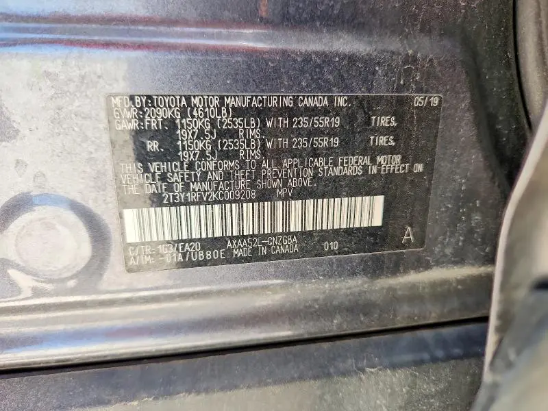 2019 TOYOTA RAV4 LIMITED  