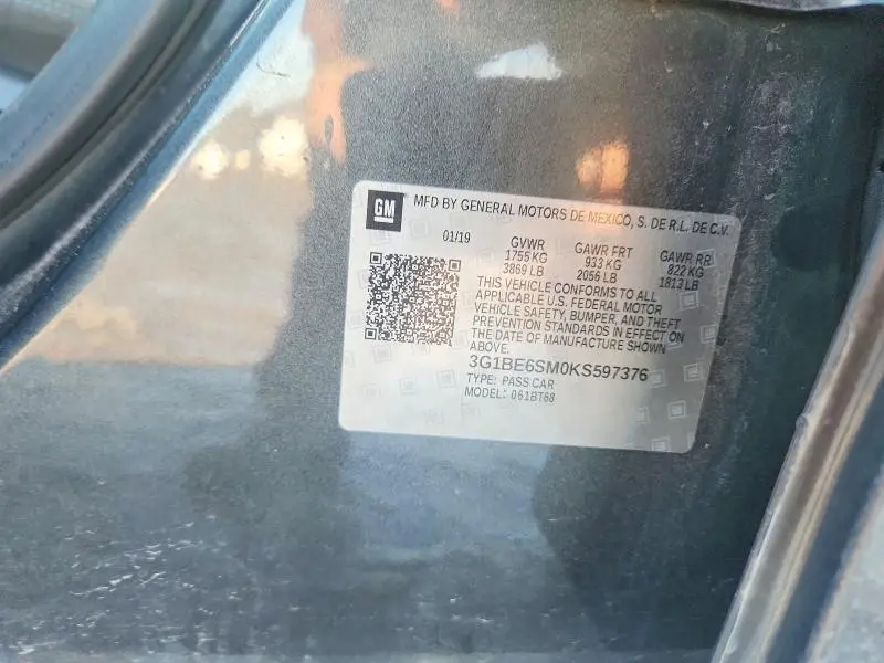 2019 CHEVROLET CRUZE LT  