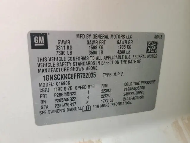 2015 CHEVROLET SUBURBAN C1500 LTZ  