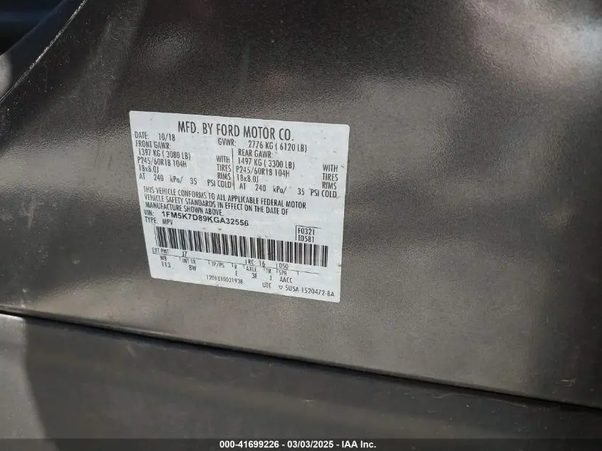 2019 FORD EXPLORER XLT