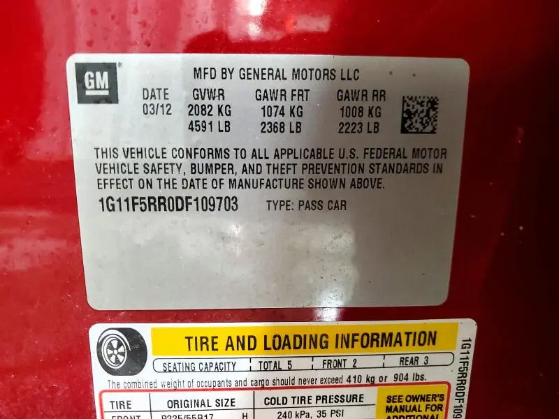 2013 CHEVROLET MALIBU 2LT  