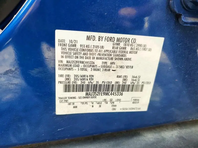 2021 FORD ECOSPORT S  