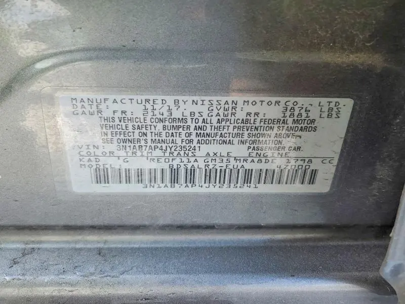 2018 NISSAN SENTRA SR  