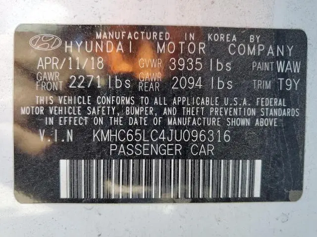 2018 HYUNDAI IONIQ BLUE  