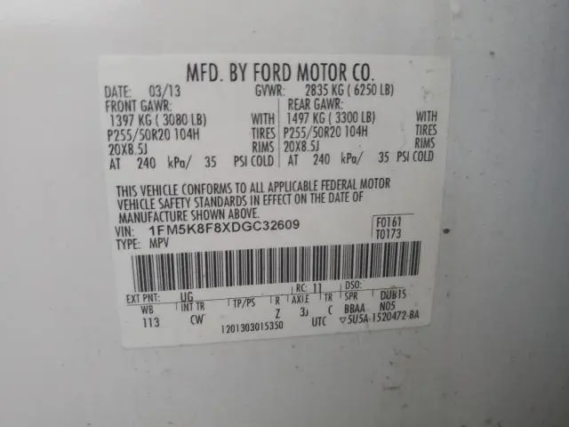 2013 FORD EXPLORER LIMITED  