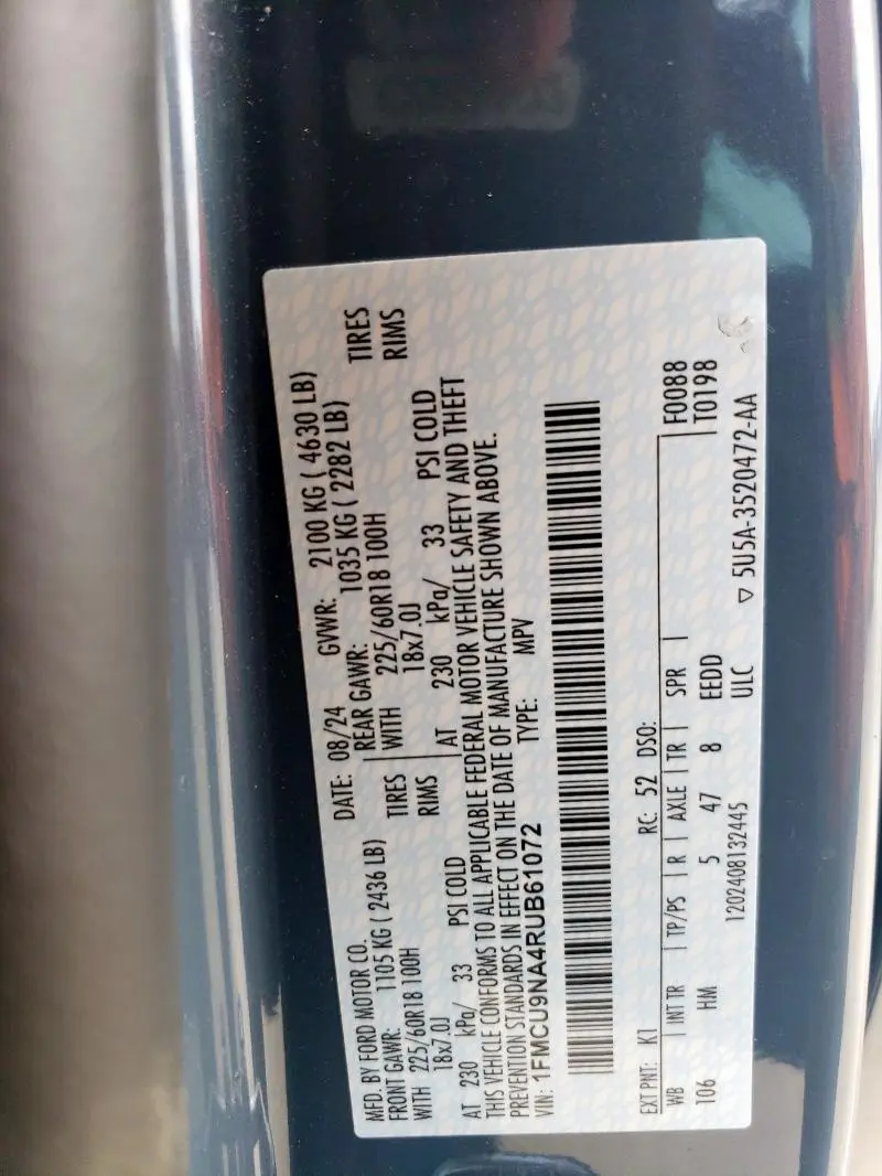 2024 FORD ESCAPE ST LINE SELECT  