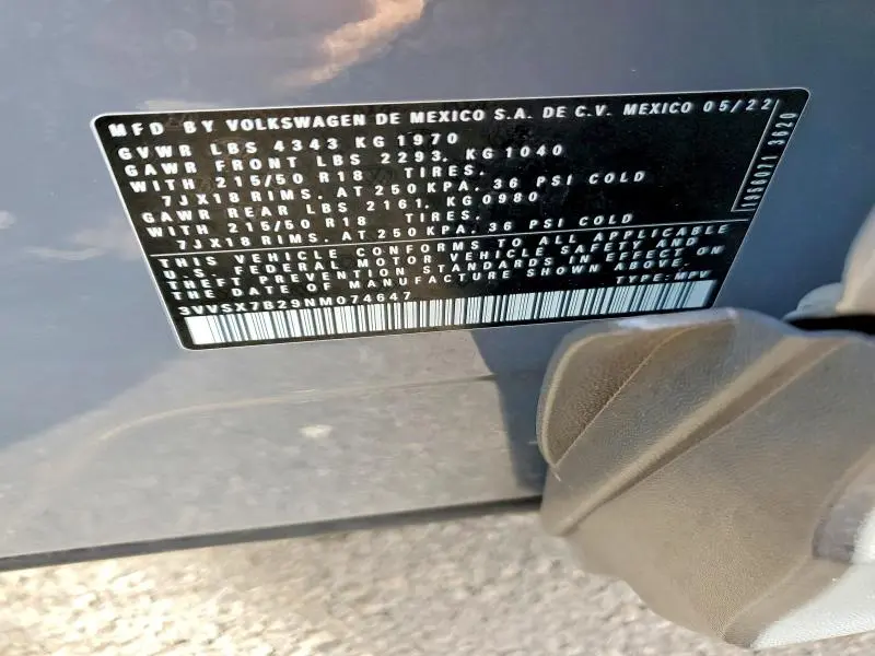 2022 VOLKSWAGEN TAOS SE  