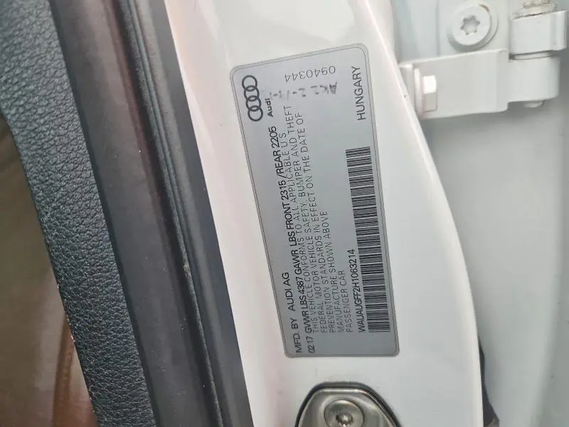 2017 AUDI A3 PREMIUM  