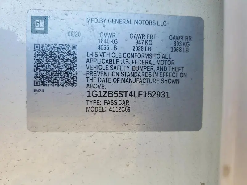 2020 CHEVROLET MALIBU LS  