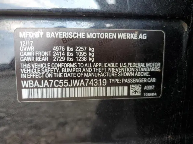 2018 BMW 530 XI  