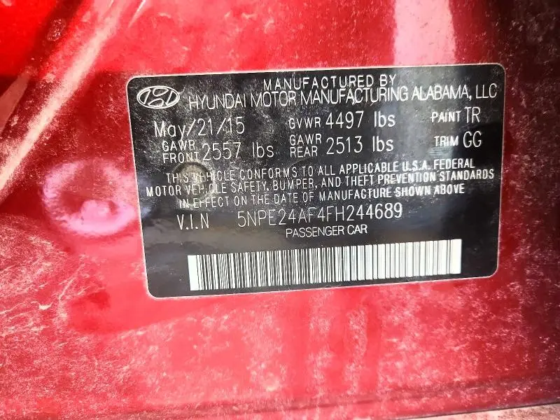 2015 HYUNDAI SONATA SE  