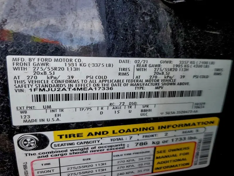 2021 FORD EXPEDITION LIMITED  