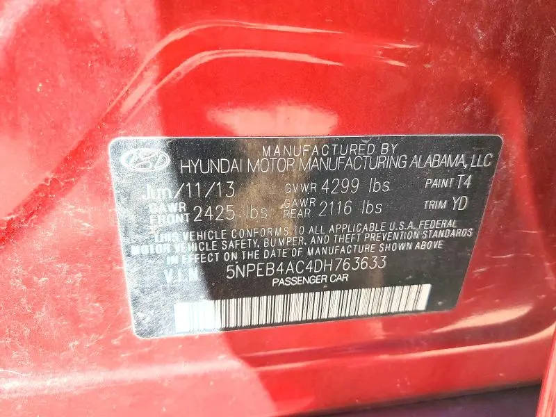 2013 HYUNDAI SONATA GLS  