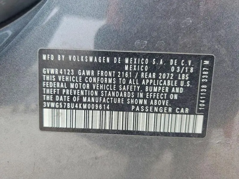 2019 VOLKSWAGEN JETTA SEL PREMIUM  