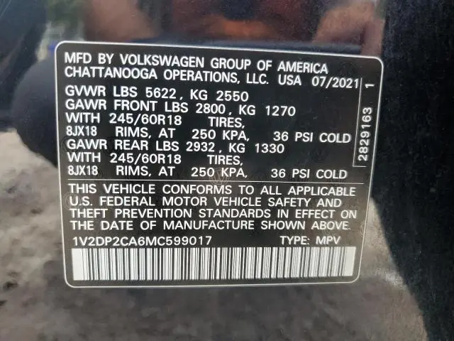 2021 VOLKSWAGEN ATLAS SE  