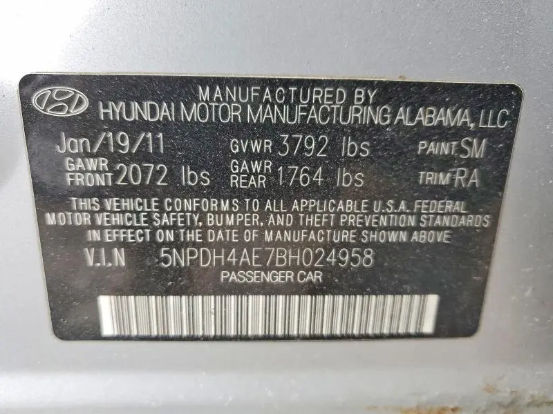 2011 HYUNDAI ELANTRA GLS  