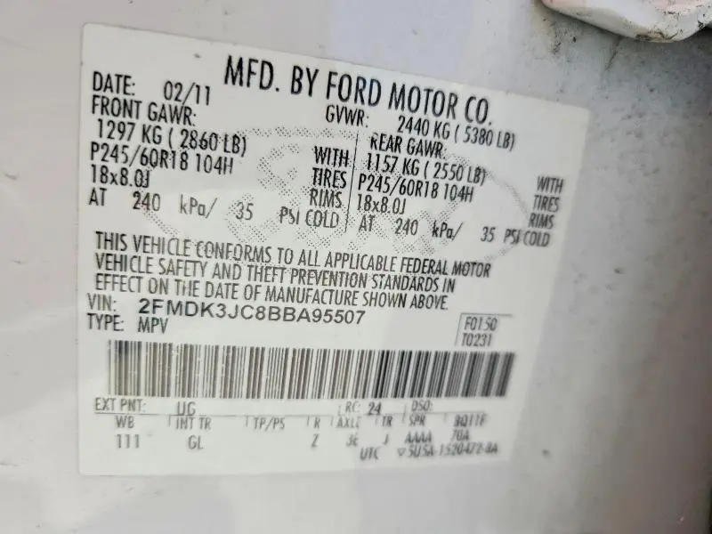 2011 FORD EDGE SEL  