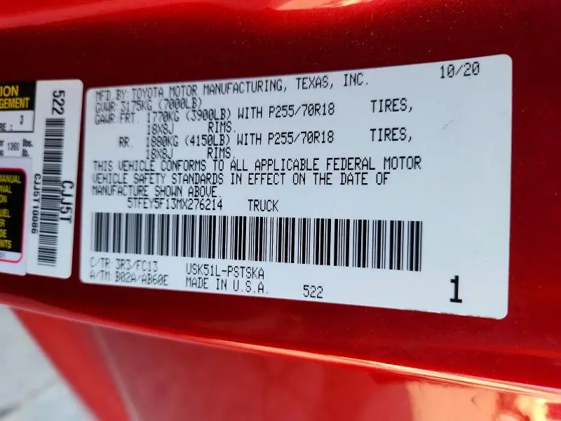 2021 TOYOTA TUNDRA CREWMAX SR5  