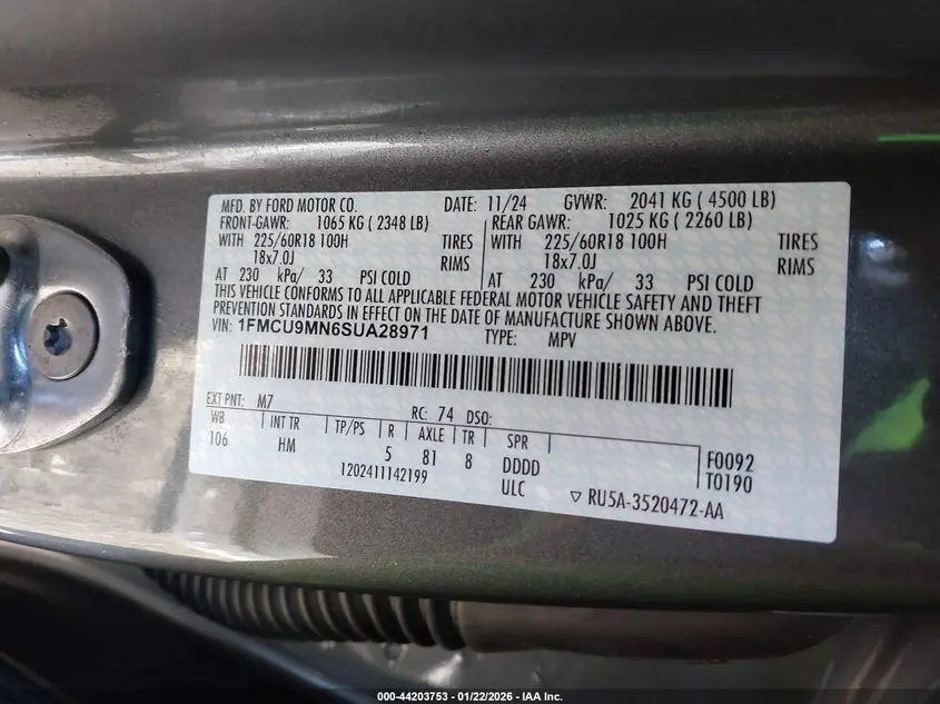 2025 FORD ESCAPE ST-LINE