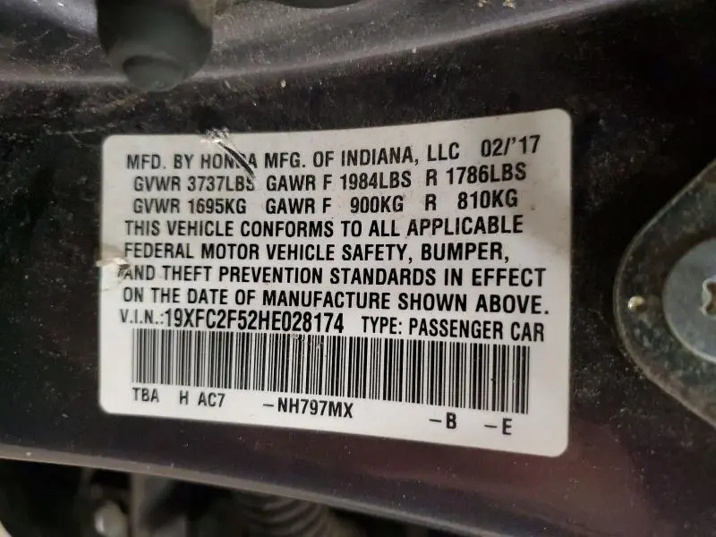2017 HONDA CIVIC LX  