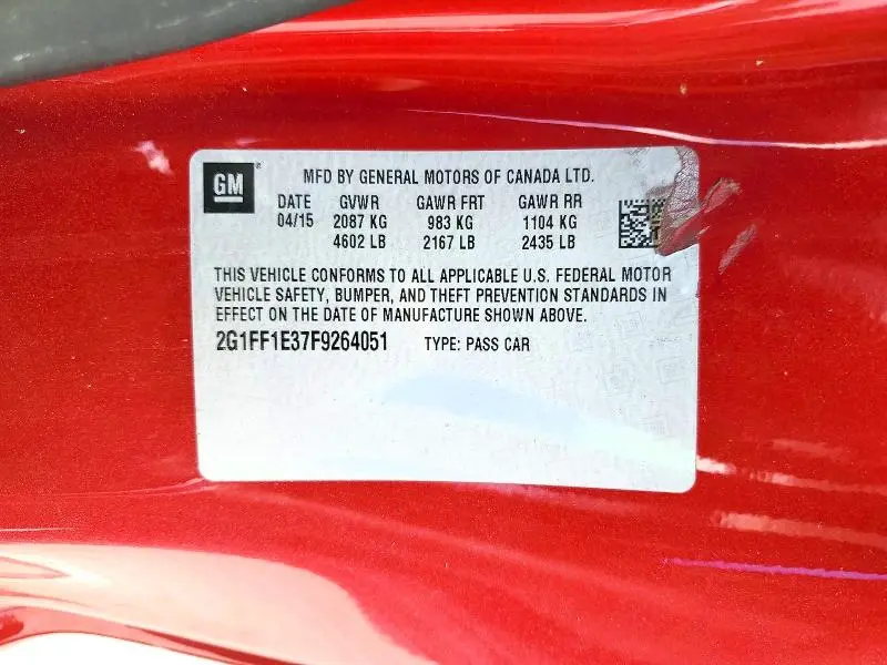 2015 CHEVROLET CAMARO LT  