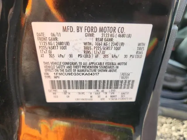 2012 FORD ESCAPE LIMITED  