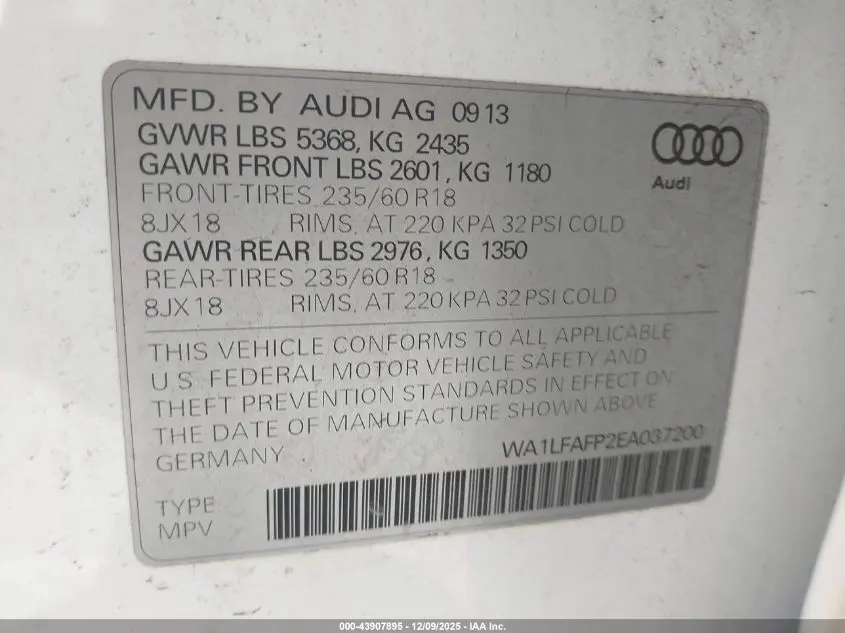 2014 AUDI Q5 2.0T PREMIUM