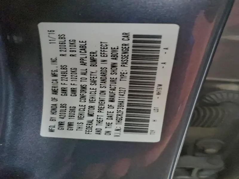 2017 HONDA ACCORD LX  