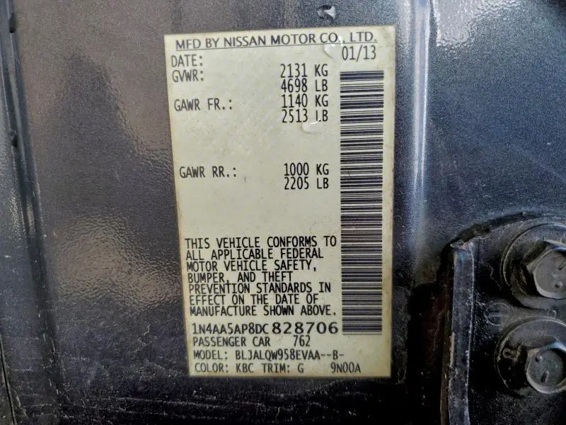 2013 NISSAN MAXIMA S  