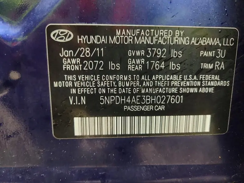 2011 HYUNDAI ELANTRA GLS  