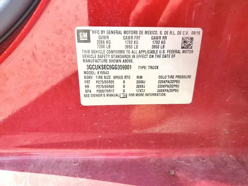 2016 CHEVROLET SILVER1500   