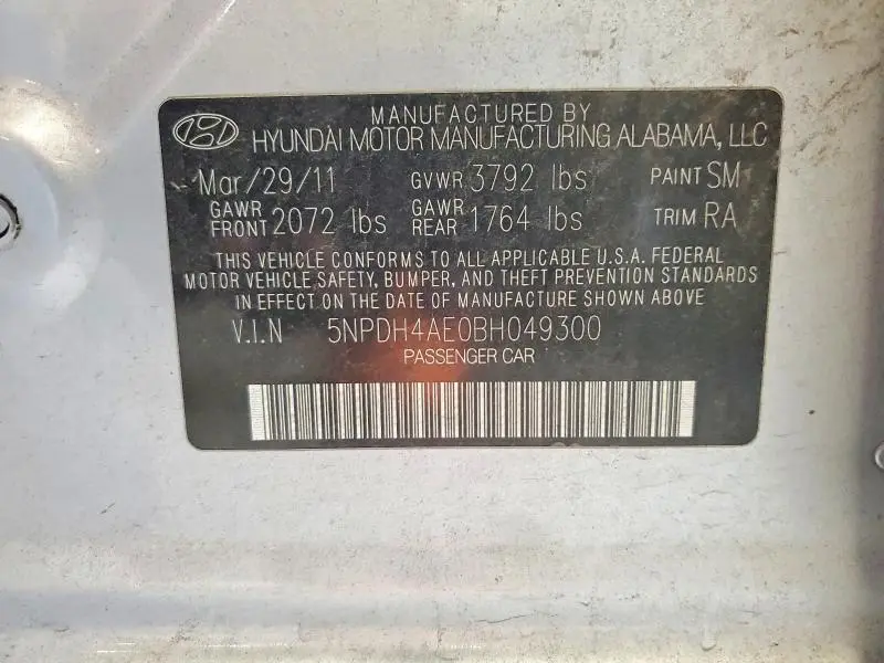2011 HYUNDAI ELANTRA GLS  