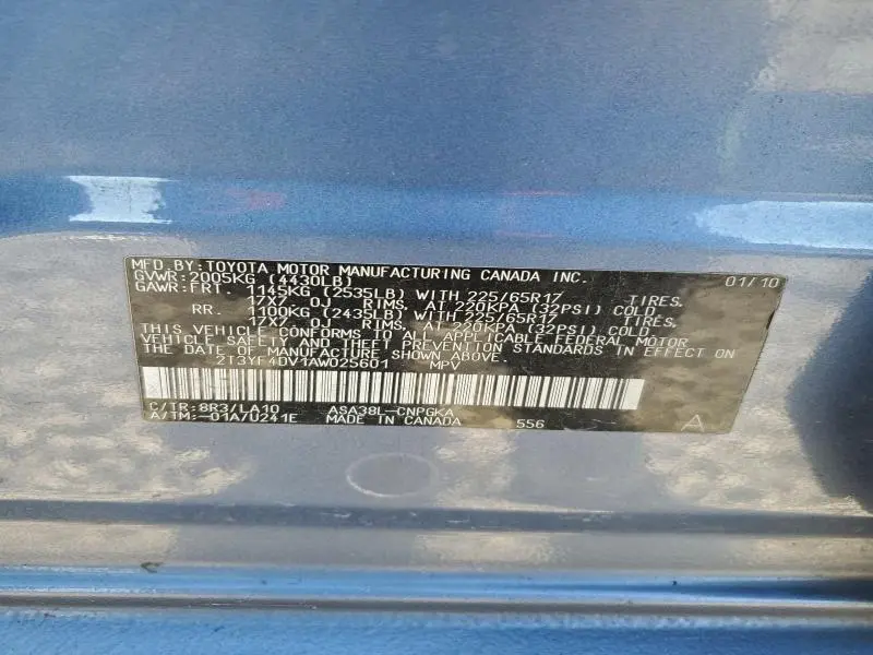 2010 TOYOTA RAV4 LIMITED  